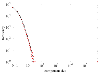 Connected-components size distribution