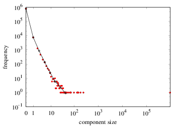 Connected-components size distribution
